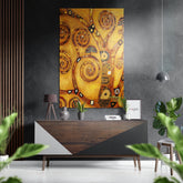 Klimt's Tree of Life Brushed Aluminium Dibond Wall Art.